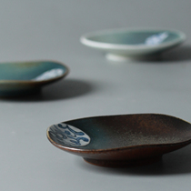 Duqing handmade coaster Jingdezhen ceramic kung fu tea set tea ceremony accessories retro heat insulation tea mat tea cup holder