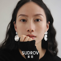 The new autumn and winter 2021 New sterling silver design sense earrings female tide niche temperament earrings personality earrings earrings