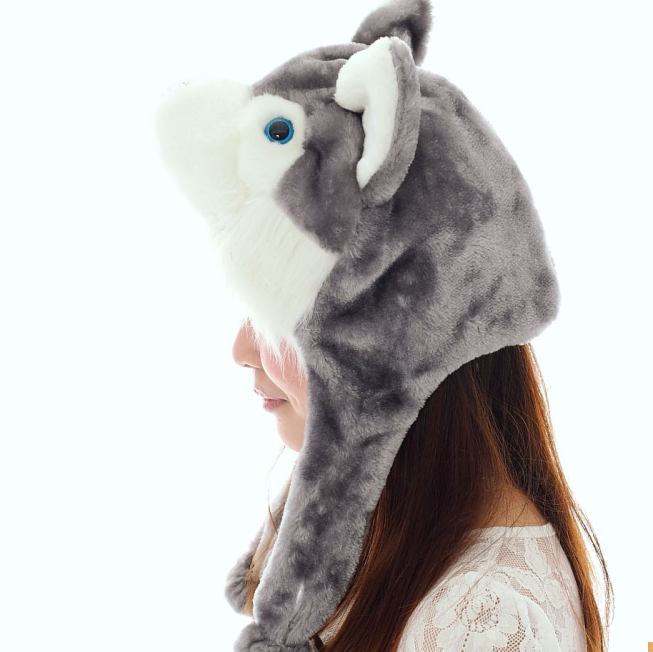 短款灰太狼帽子卡通动物狼帽子加厚动物帽子冬天保暖10个包邮_双氙