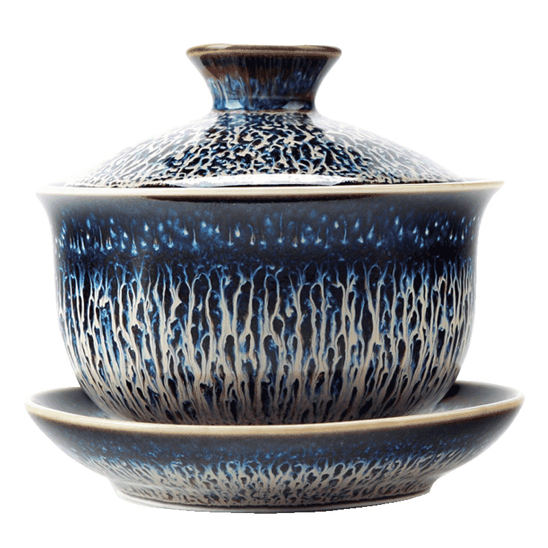 Red the jingdezhen ceramic temmoku up only three tureen household kung fu tea tea cups, tea bowl