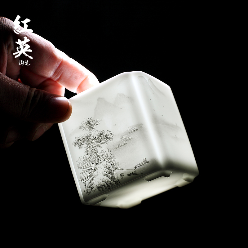 Red the jingdezhen ceramic seal pot of tea warehouse tea box small POTS stored tea pot hand - made caddy fixings