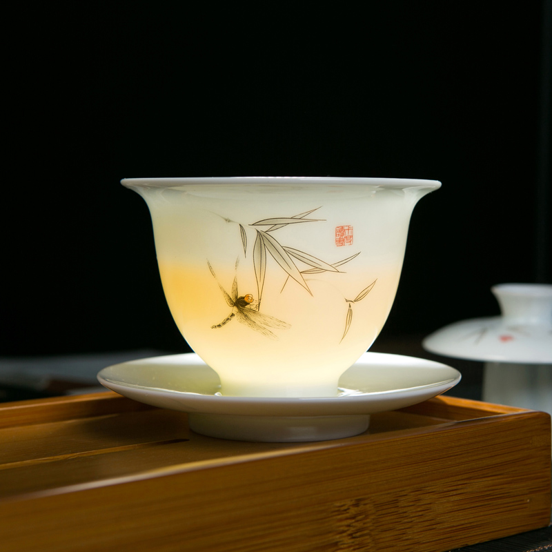 Jingdezhen tea kungfu tea set a complete set of home sitting room is contracted and I ceramic tea cup tea pot