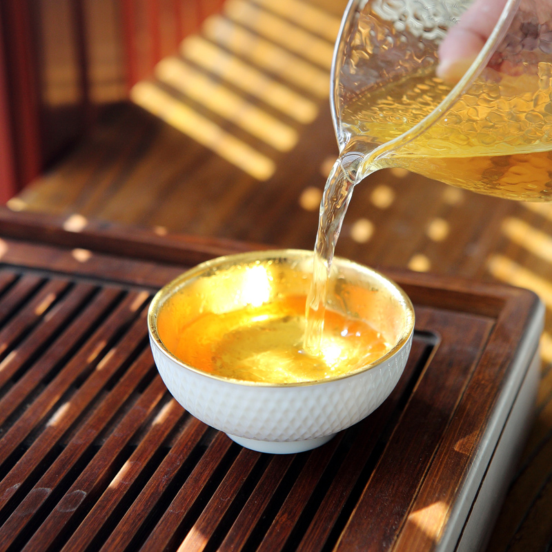 Jingdezhen kung fu tea tea set suit small single ceramic cups, teapots sample tea cup gold master cup single CPU