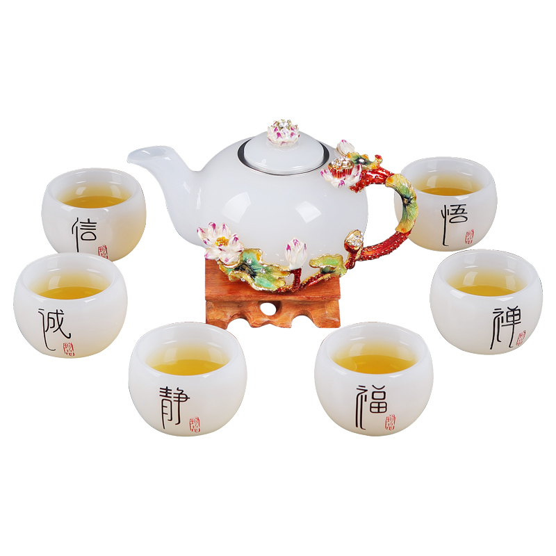 Red the jingdezhen ceramic colored glaze jade porcelain tea set suits for domestic cup teapot sample tea cup Chinese kung fu