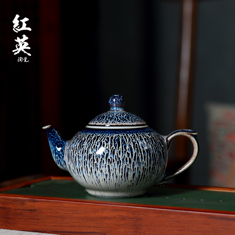 Red the jingdezhen ceramic teapot tea Red glaze, the device household kung fu tea set manually filter single pot of restoring ancient ways