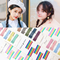 Ma Si Chun Mika with the same hairpin one-word clip candy color matte net red cute card Korean female bangs waves
