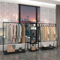 Nordic coat rack floor hanger creative bedroom hanger floor coat rack postmodern simple mobile with wheels