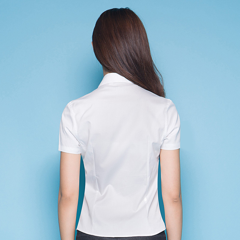 柏莉鸟 职业衬衫 女士短袖白色工作服女衬衣夏季新款工装上衣正装产品展示图3