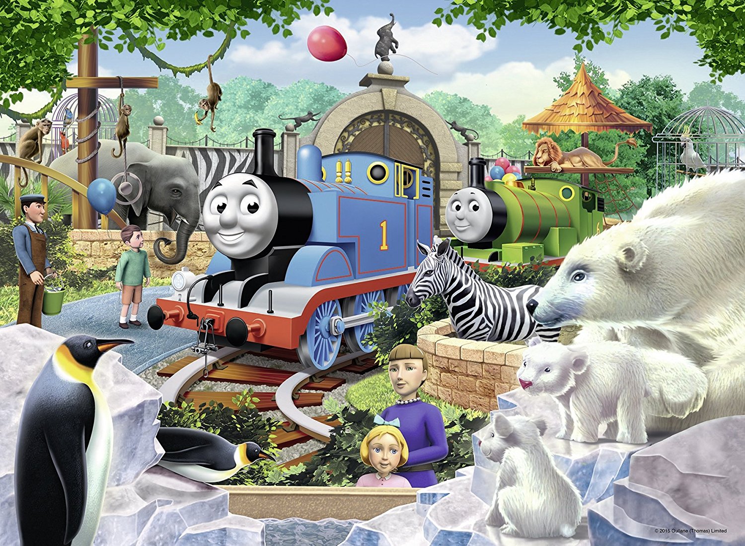 现货德国进口睿思ravensburger托马斯小火车男孩智益拼图100片