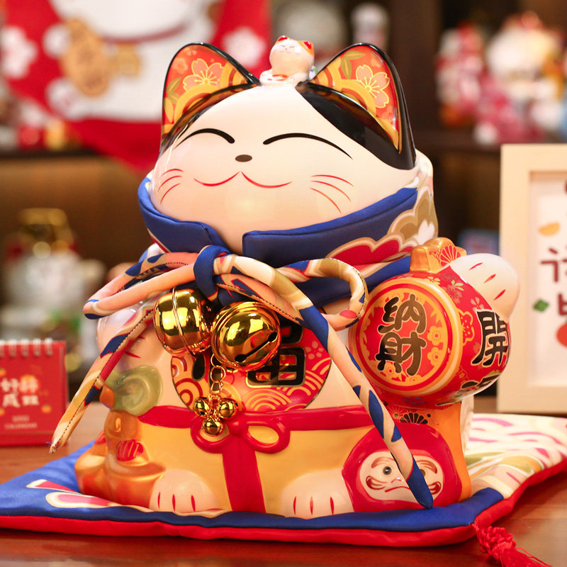 吉猫堂招财猫摆件陶瓷存钱罐开业店铺礼品创意家居摆件