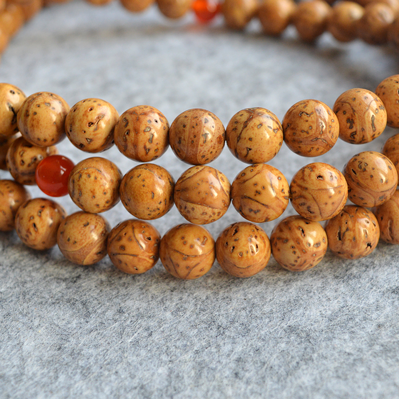 天然印尼龙眼凤眼菩提子(天然印尼龙眼凤眼菩提子原籽108颗佛珠项链