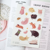 Iriunya Washi paper sticker Pig pig with knife mold A5 hand account decorative sticker original