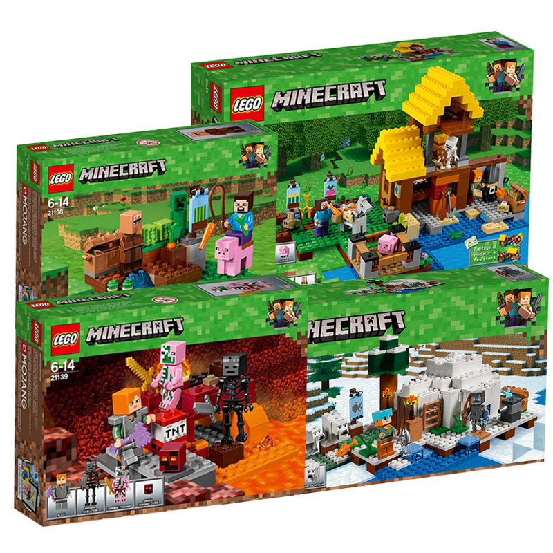 2018新品乐高积木我的世界男孩拼装房子村庄玩具僵尸洞穴21141