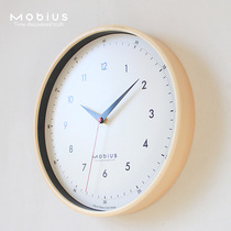 Mobius Mobius Nordic simple mute solid wood living room wall clock fashion modern atmospheric wall watch Japanese clock