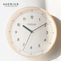 Mobius Nordic solid wood mute simple wall clock home fashion modern clock bedroom creative hanging watch ins clock