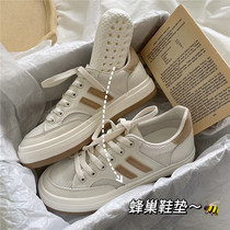 Ins street shooting leather small white shoes womens mesh breathable all-match student casual sports shoes Korean retro board shoes tide