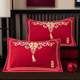Dahong Wedding Cotton Pillowcase, 커플의 새로운 웨딩 커버 스카프, 순수한면 거즈 베개, 더 크고 두꺼운 Dahong Wedding Cotton Pillowcase, 커플의 새로운 웨딩 커버 스카프, 순수한면 거즈 베개, 더 크고 두꺼운