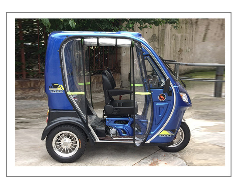 山崎残疾车门帘挡风雨帘鑫福白洋淀机动轮椅车燃油三轮摩托车围帘