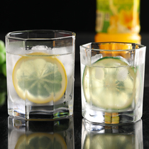 Thickened square cup octagonal teacup Transparent water cup Whiskey cup Beer cup Bar KTV batch hair