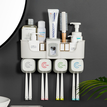 Japan MUJIE toothbrush rack brushing cup wall-mounted mouthwash cup set toothpaste wall-mounted suction
