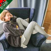 Japan MUJIΕ 2019 autumn cotton leggings thin female thin Korean version of the outer wear high-waisted nine-point pants