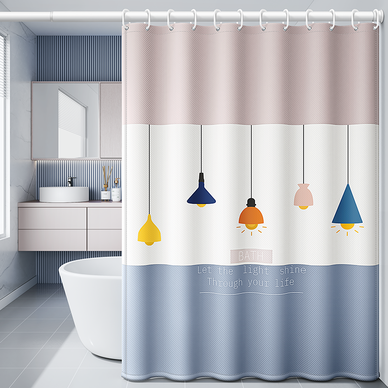 Bathroom Bath Curtain Partition Makeup Room Mildew Suit Free of perforated door curtain Hanging Curtain Upscale Waterproof Cloth Bath curtains