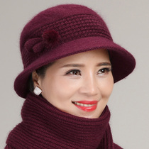 Autumn and winter hats female Korean mother basin hat elderly rabbit wool hat grandma old man warm hat fisherman hat