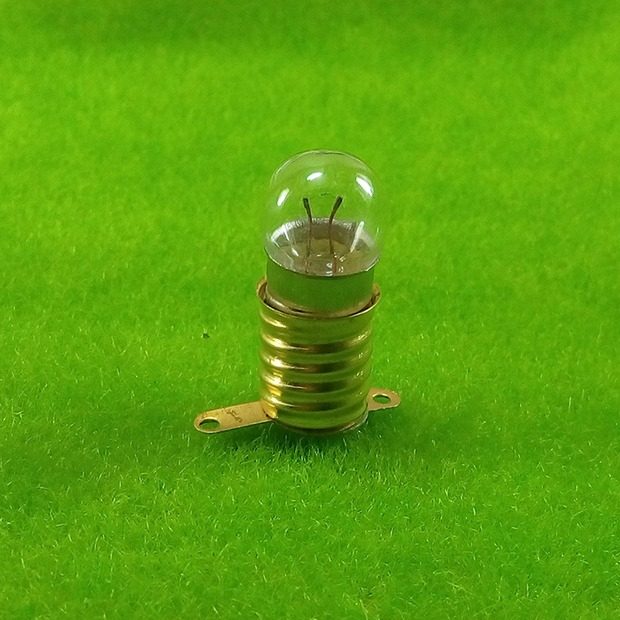 圆头螺口小电珠灯泡1.5v2.5v3.8v6v物理电学实验老式手电e10电筒