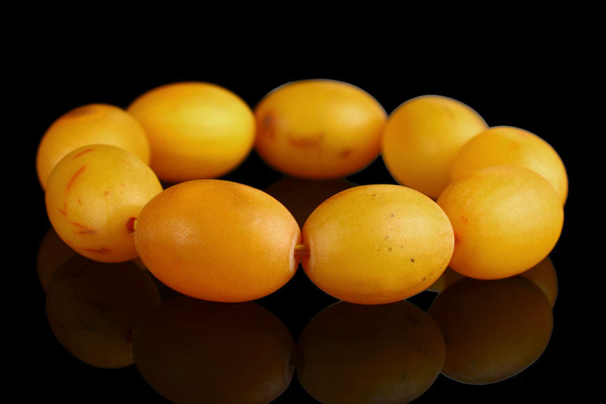 38.65克 18mm 天然满蜜鸡油黄蜜蜡随形磨砂手链