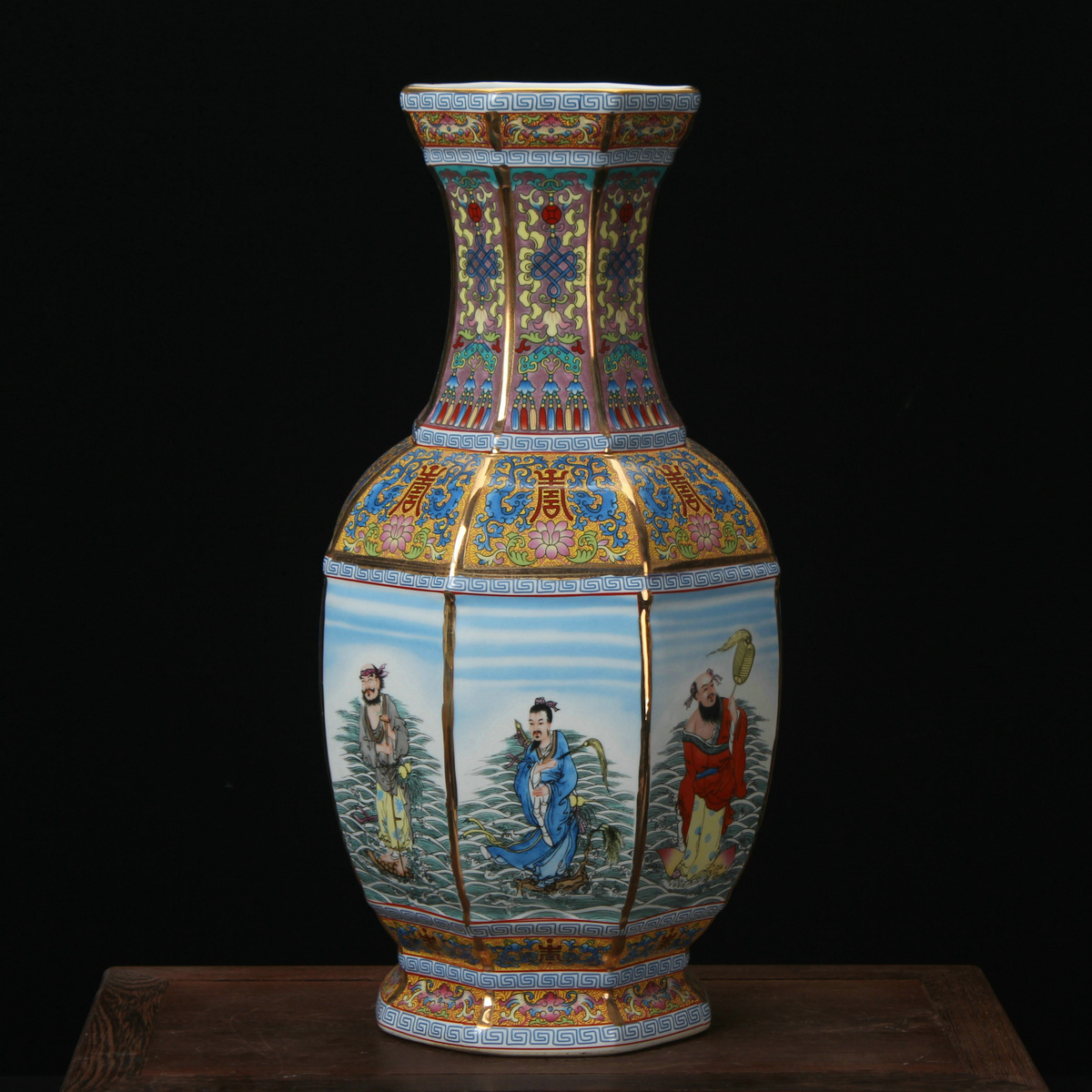 Jingdezhen ceramics enamel vase pastel colored antique furnishing articles - party when the ensemble six bottles of Chinese art deco