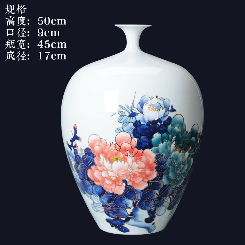 The see colour blue and white porcelain of jingdezhen ceramics vase blooming flowers, vases, Chinese style living room a study place decoration