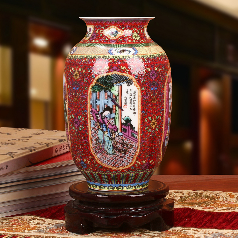 Jingdezhen ceramic vase colored enamel vase fashion all around the four most beautiful women furnishing articles home decoration decoration