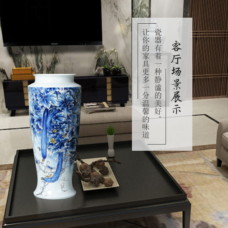 The see colour blue and white porcelain of jingdezhen ceramics vase longevity figure vase old man birthday gift furnishing articles of handicraft