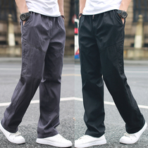 men's autumn winter cargo pants loose straight pants men's plus size casual pants thick multi pocket sports pants