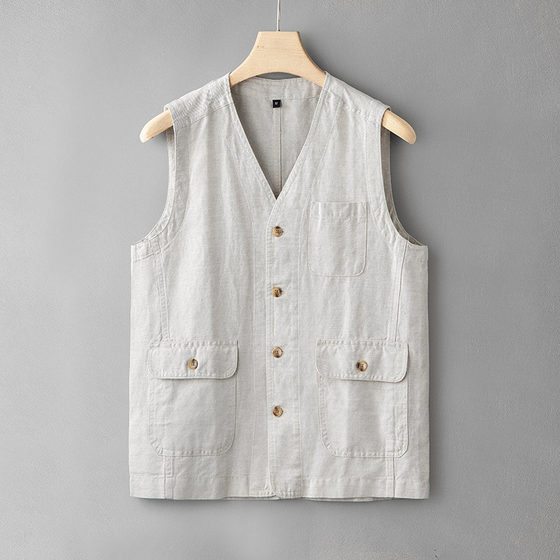 Line casual vest men's workwear 2024 new men's V-neck versatile sleeveless thin loose vest wears trendy
Line casual vest men's workwear 2024 new men's V-neck versatile sleeveless thin loose vest wears trendy