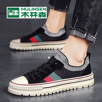 Wood Linson Sails Cloth Shoes Male Students Spring Casual Shoes Men Low Help Trends 2022 New Cloth Panel Shoes Mens Shoes