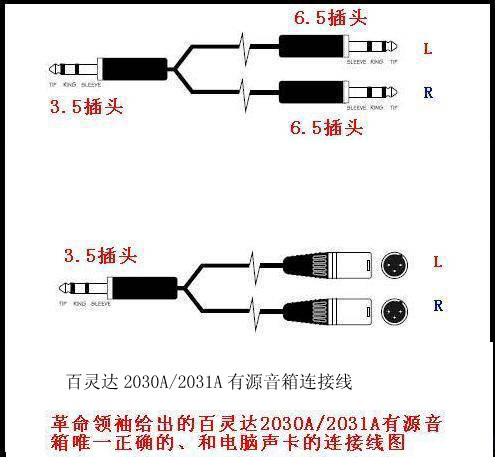 5大三插头或双xlr/卡侬音频线 示意图