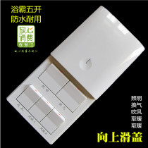Yuba special switch Integrated air heating waterproof slide 86 type five-in-five open room bathroom universal switch panel