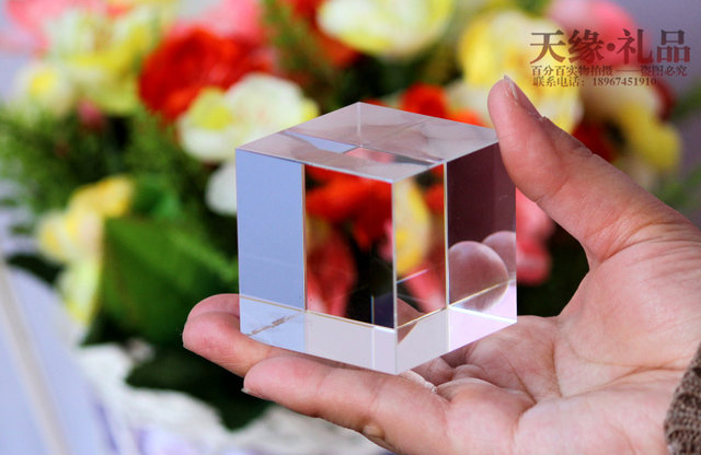 Crystal cube crystal cube custom-made crystal base glass cube base engraved k9 crystal white embryo material