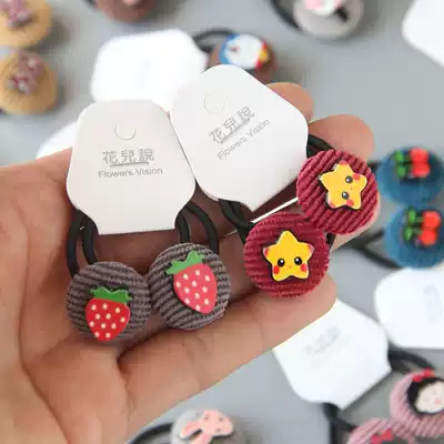 New listing children button matching hair accessories little girl Hairband baby rubber band hair less hair hair rope