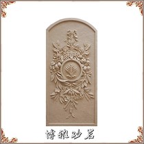 Sandstone relief European sculpture sandstone background wall three-dimensional mural glass steel color painting garden forest fountain sandstone flower pot