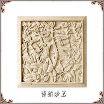 Sandstone European-style relief Doudou flower board Artificial sandstone sculpture background wall entrance mural Hotel villa decoration