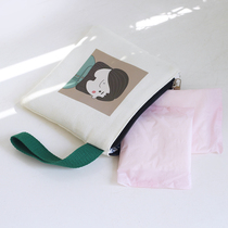 Sanitary napkin storage bag simple portable portable student cute girl fresh large capacity hand aunt towel canvas
