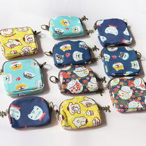 Japanese lucky cat small wallet short Korean cute small fresh coin purse female mini student coin storage bag
