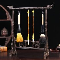Mahogany brush holder Brush hanging chicken wing wood solid wood faucet pen hanging pen storage Wenfang four treasures calligraphy supplies 12 needles