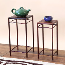 Redwood small flowers a few red sandalwood retro small flower stand multi-meat bonsai flower pot shelf solid wood stone ornaments base