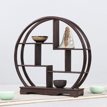 Solid Wood Tea Cup shelf tea rack storage rack purple sand teapot small Bogu shelf Chinese ornaments display rack chicken wing Wood