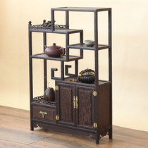 Chicken wing wood small Bogu rack Tea rack Teapot rack Tea set rack Bogu cabinet Solid wood carving crafts Home accessories