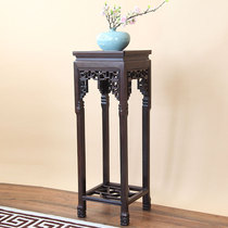 Mahogany flower rack Chinese classical ebony flower pots hanging orchid bonsai rack Living room floor-to-ceiling acid branch wood shelf