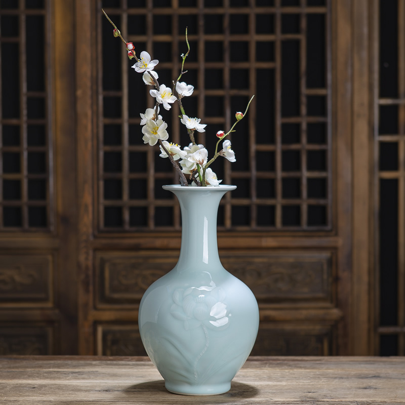 Jingdezhen new Chinese vase furnishing articles sitting room TV cabinet dry flower arranging flowers archaize zen household decorative household items